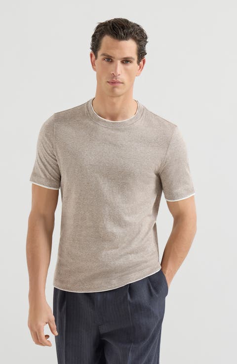 T-shirt with faux-layering