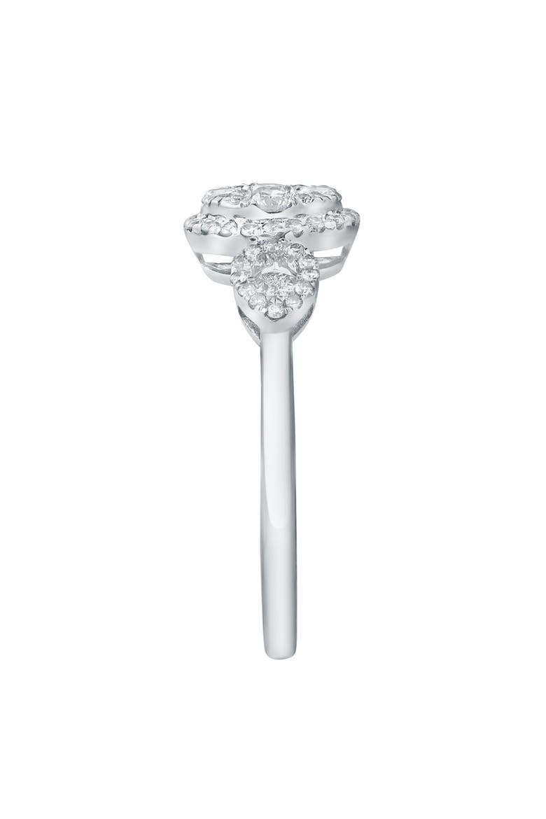 Florayne 0.35 Ct 14K Gold Diamond Leaf Halo Ring, Alternate, color, 14K White Gold