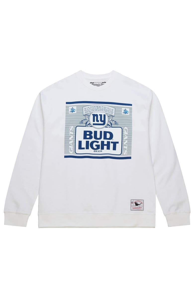Mitchell & Ness Men's Mitchell & Ness x Bud Light White New York Giants The Crest Pullover Sweatshirt, Alternate, color, White