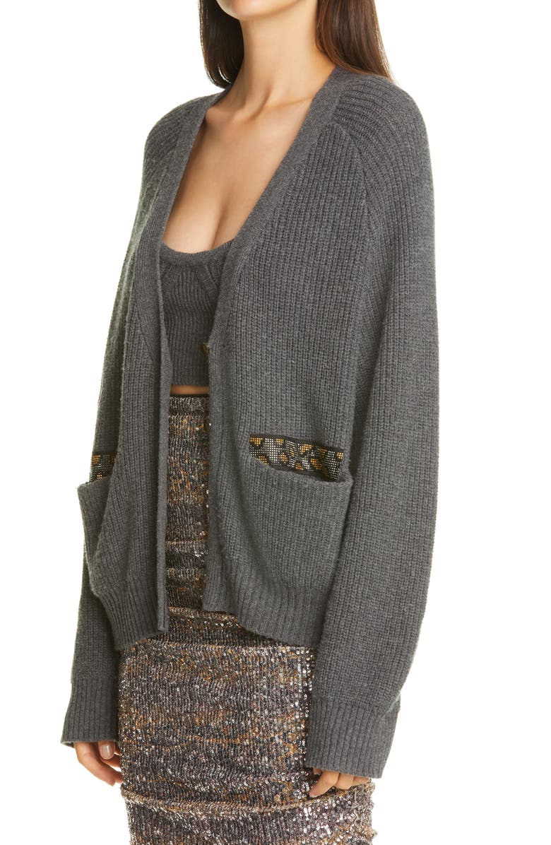 Le Superbe B2B Embellished Pocket Wool Blend Cardigan, Alternate, color,