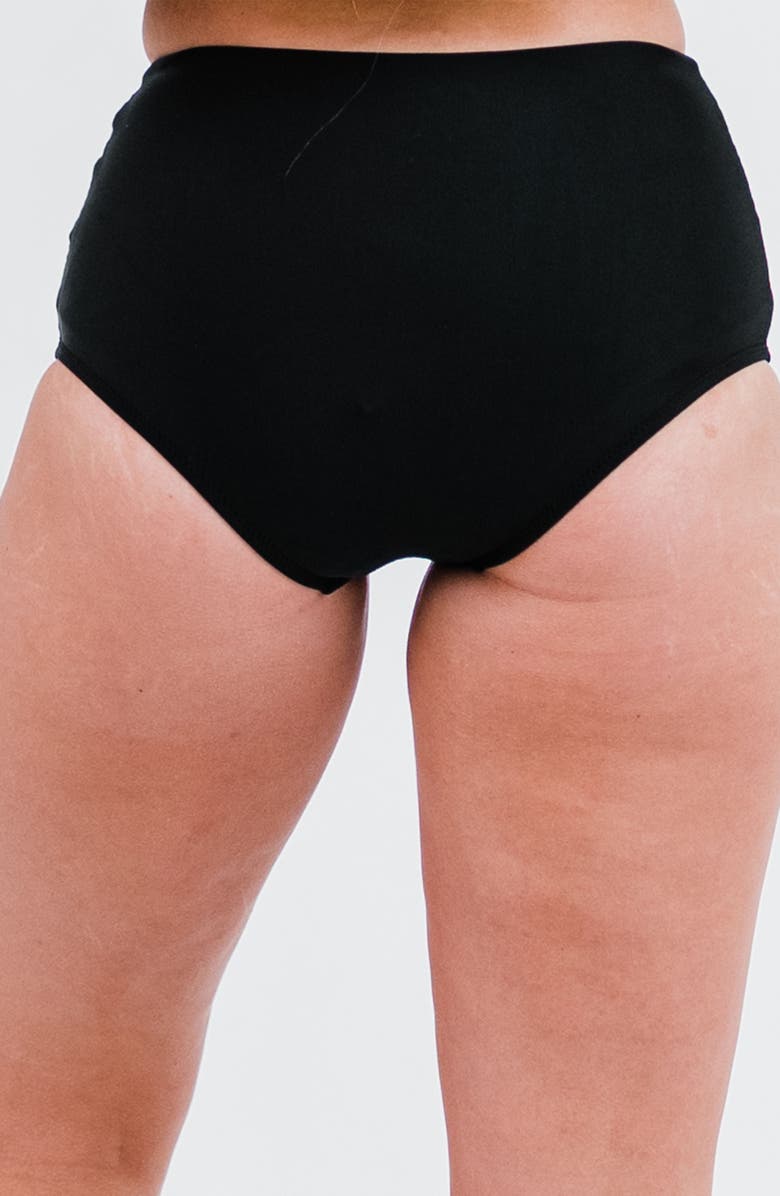 Calypsa High-Waisted Bikini Bottom, Alternate, color, Black