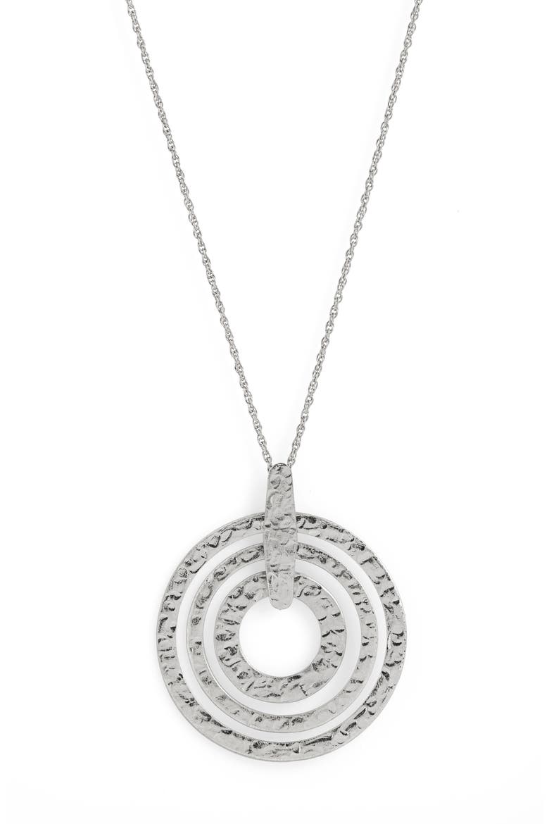 Circle Pendant Necklace, Alternate, color, SILVER