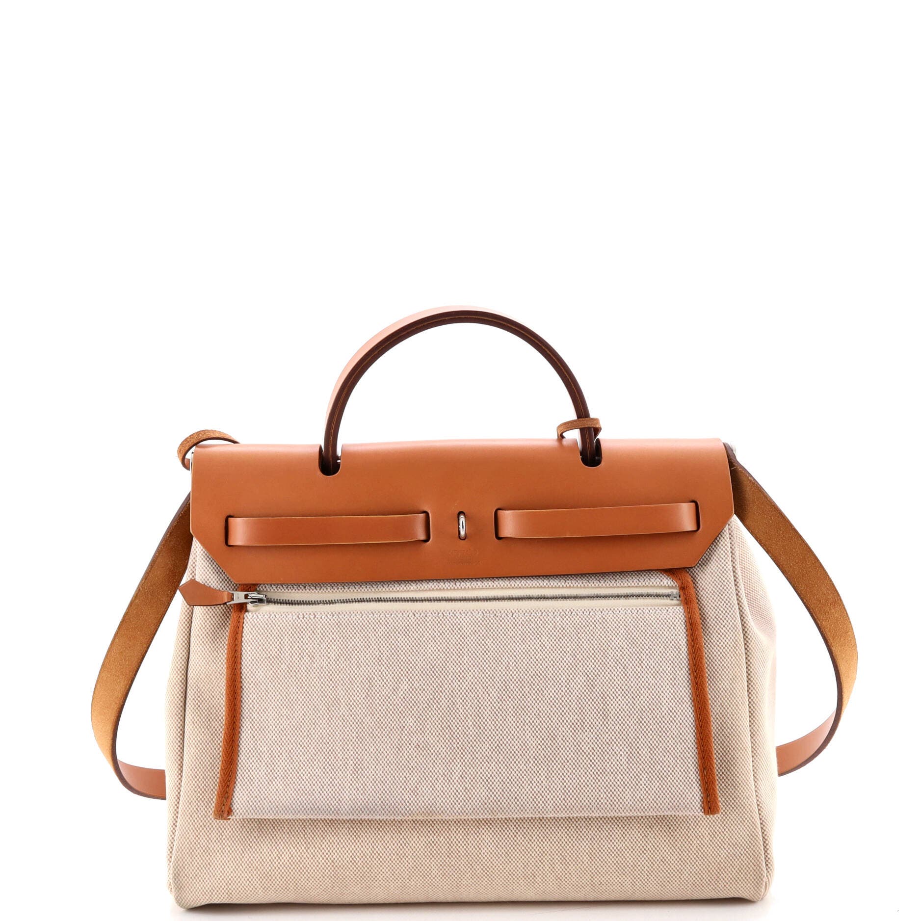 Pre-Owned Hermes Herbag Zip Pegase Pop Toile and Leather 31, Alternate, color, Gold