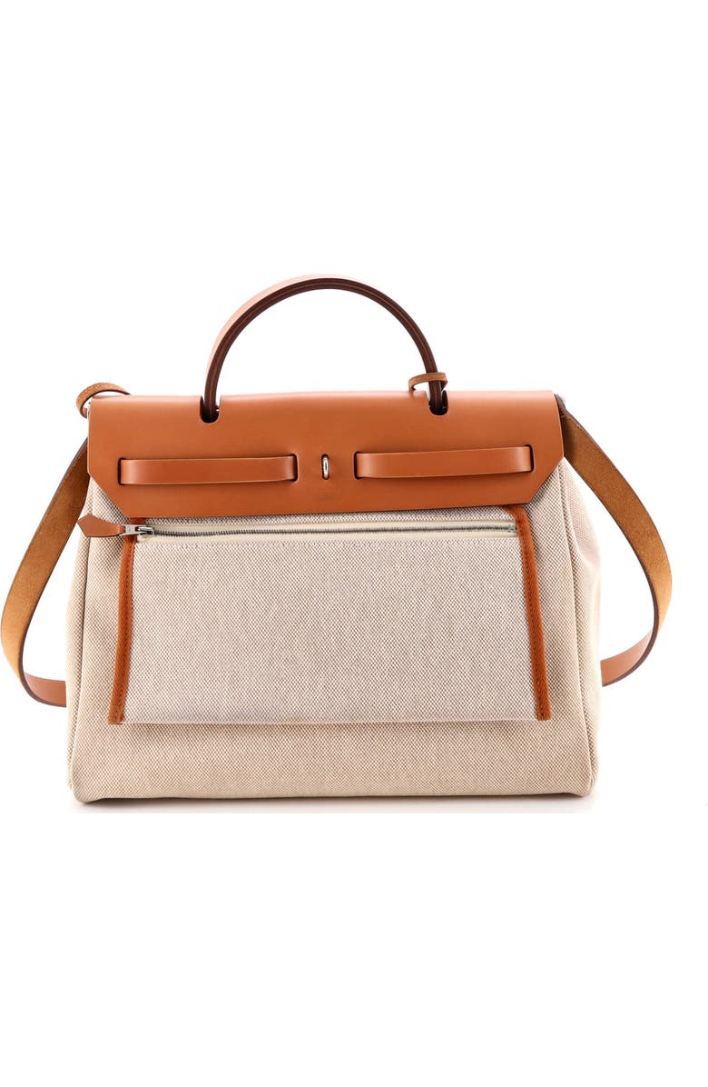 Pre-Owned Hermes Herbag Zip Pegase Pop Toile and Leather 31, Alternate, color, Gold