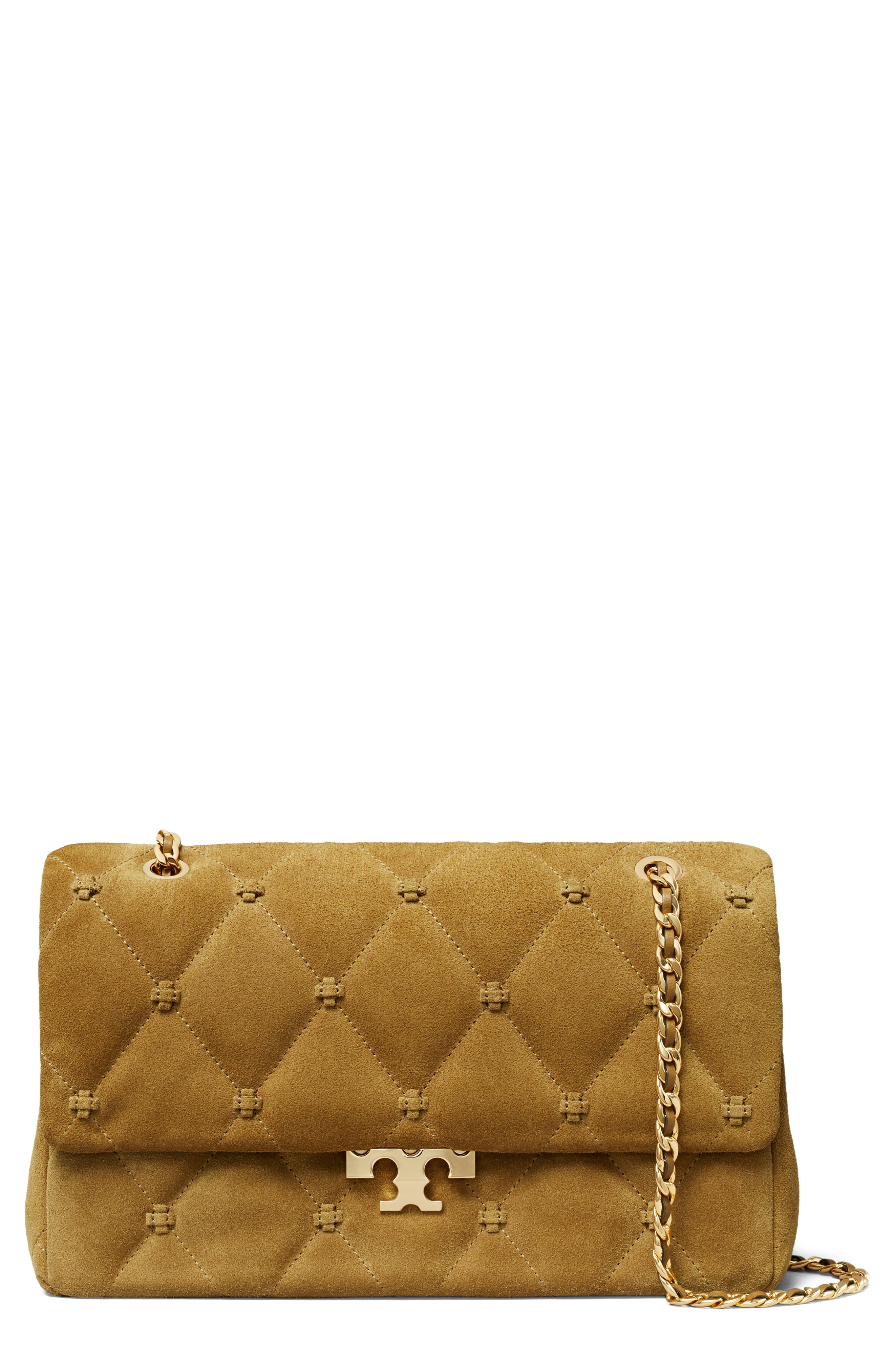 Bunny Knot Suede Shoulder Bag, Main, color, TOFFEE