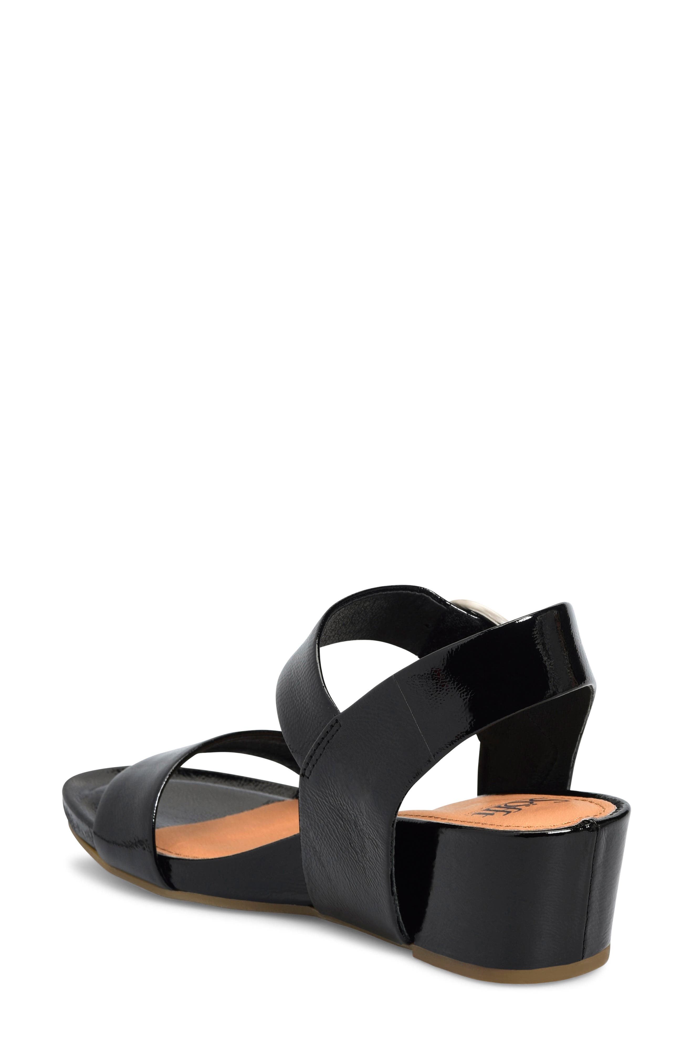 Söfft Vaya Wedge Sandal, Alternate, color, Black Patent