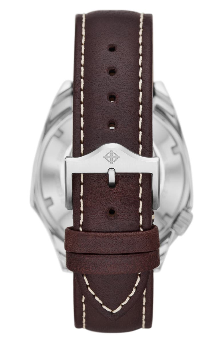 Zodiac Field Olympos Automatic Leather Watch, 40mm, Alternate, color, Brown