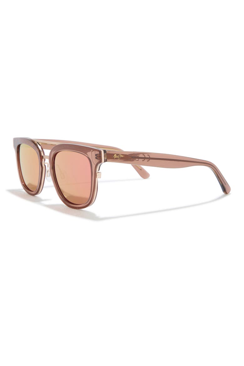 49mm Polarized Aviator Sunglasses, Alternate, color, BROWN BROWN SUNRISE