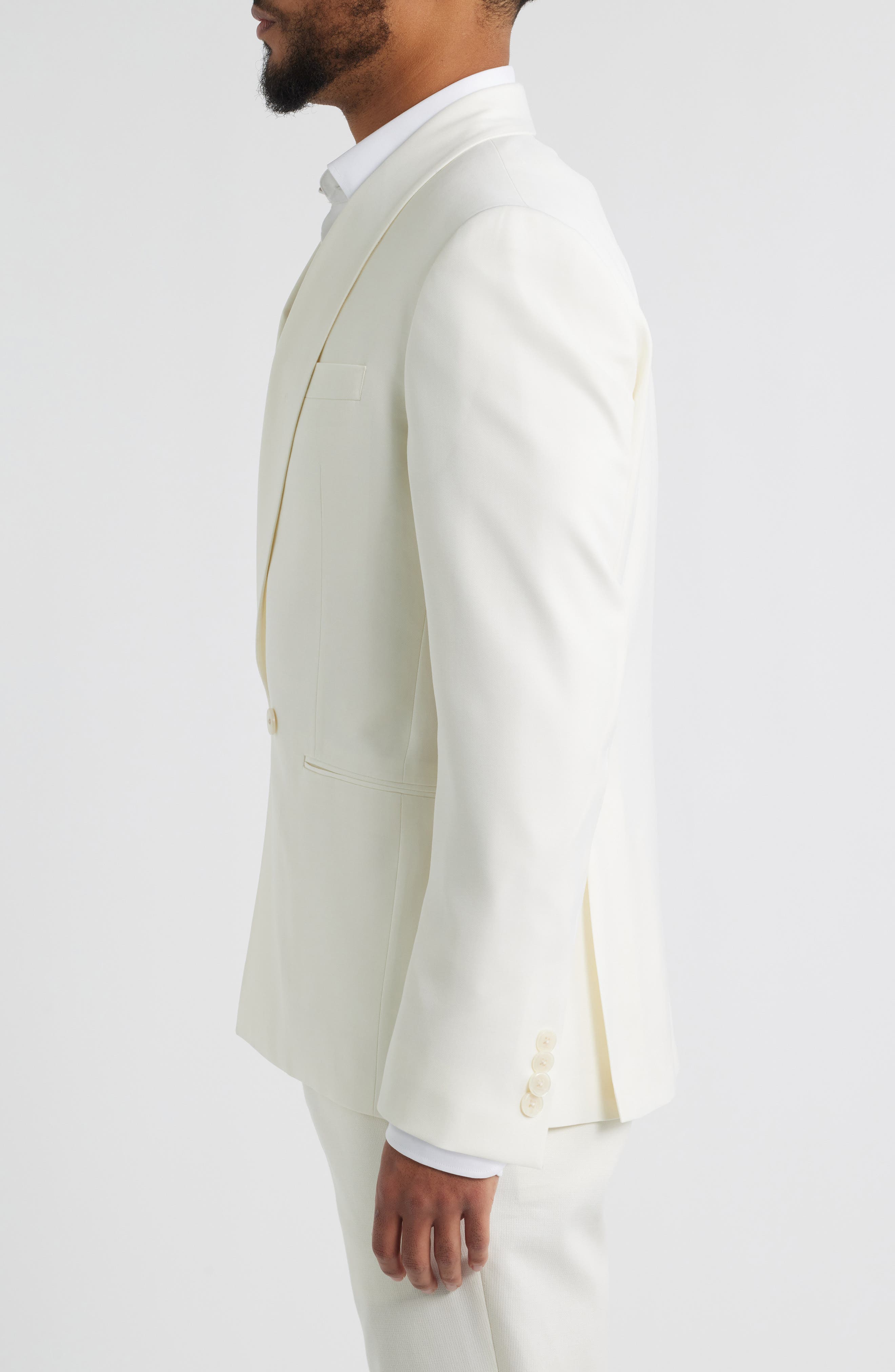 Мужские Jack Victor Ellis Double Breasted Ivory Super 120s Wool Dinner Jacket — фото 3