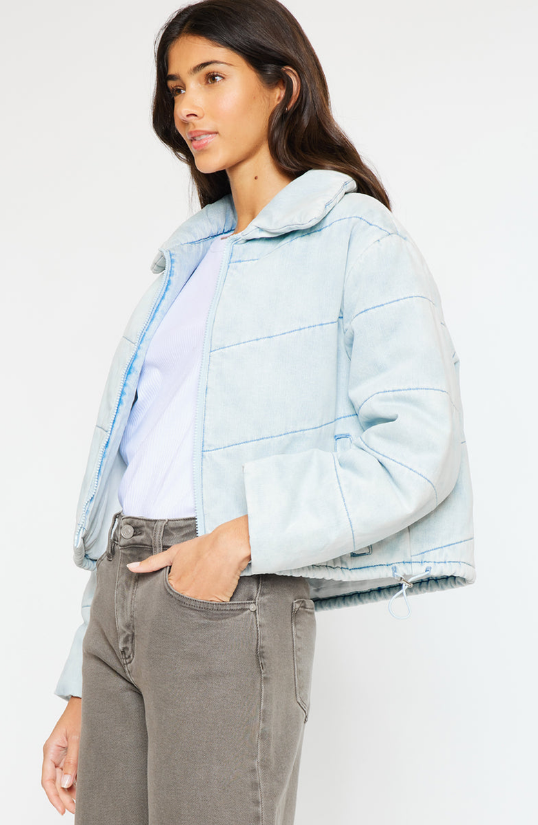 KanCan Luciana Denim Puffer Jacket, Alternate, color, Light Wash