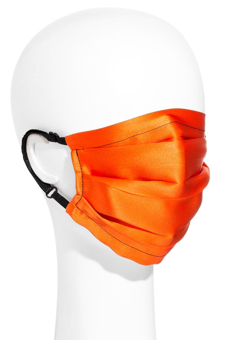 L Erickson Peace II Adult Reversible Silk Face Mask, Alternate, color, DIGITAL BLUR CORAL/ ORANGE