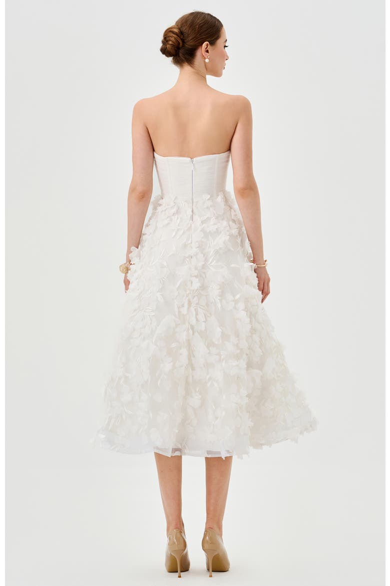 Aryan Strapless Midi, Alternate, color, WHITE