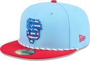 New Era Men's New Era Light Blue/Red San Francisco Giants 2025 Fourth of July 59FIFTY Fitted Hat