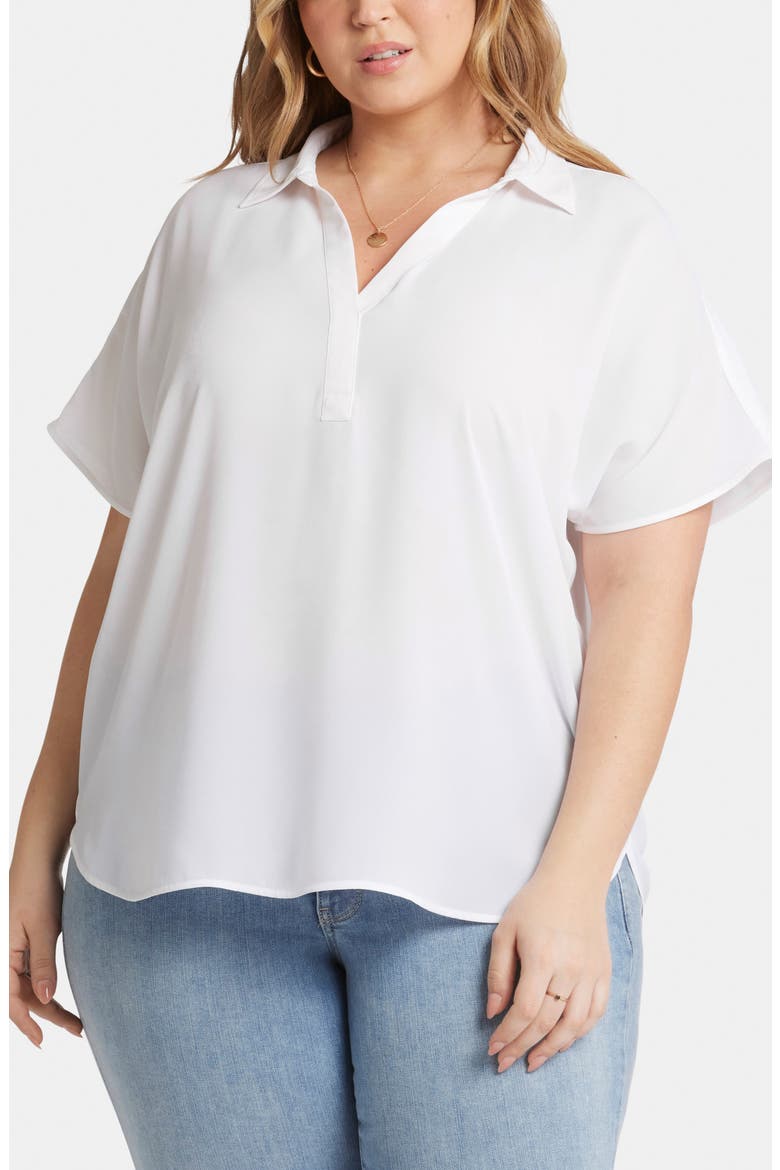 Becky Georgette Popover Top, Main, color, OPTIC WHITE