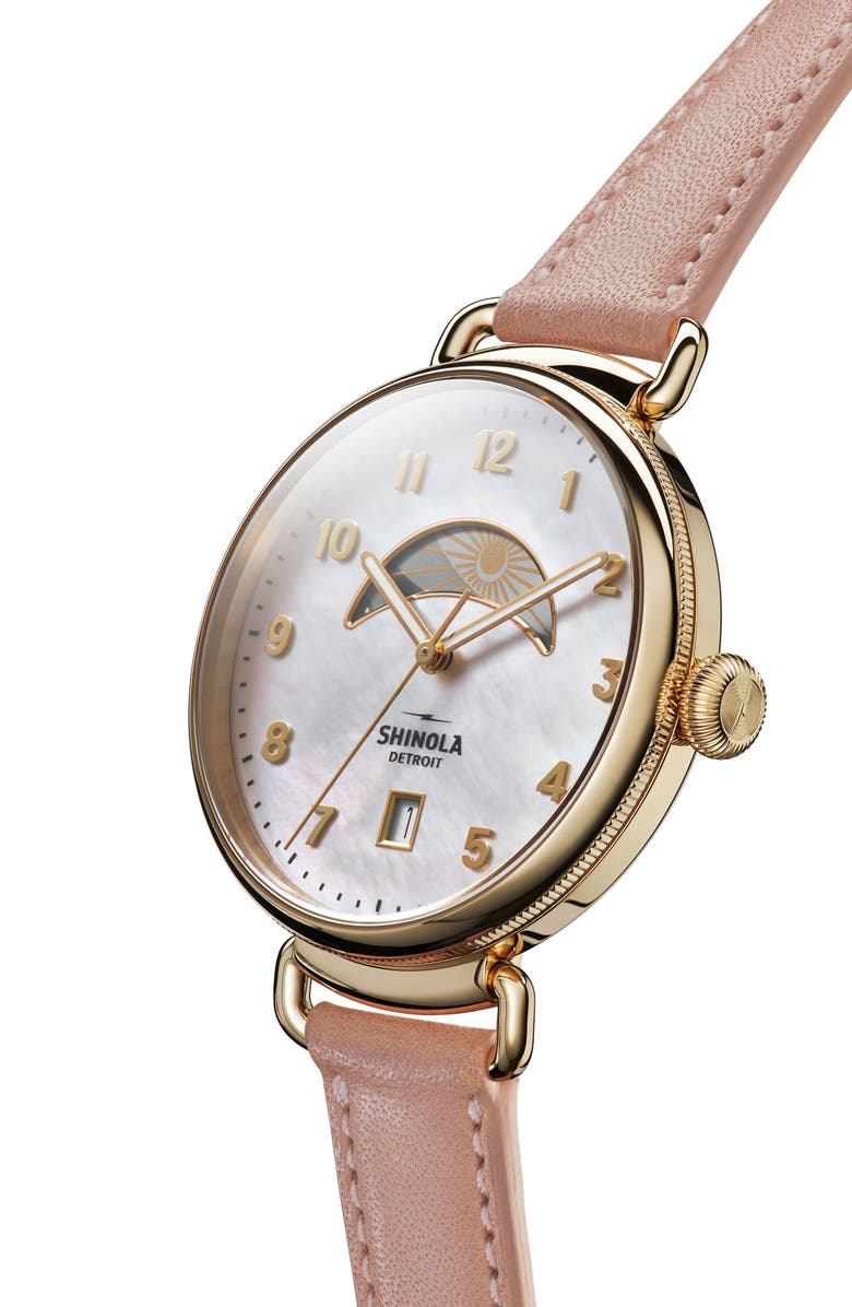 Shinola The Canfield Leather Strap Watch, 38mm, Alternate, color, 