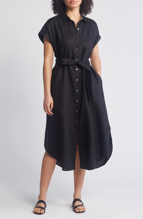 Coastalina Linen Midi Shirtdress