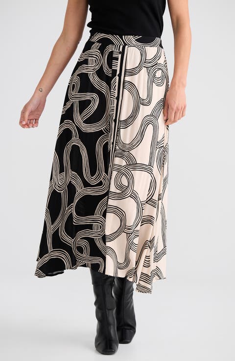 Lucy Two-Tone Print Skirt