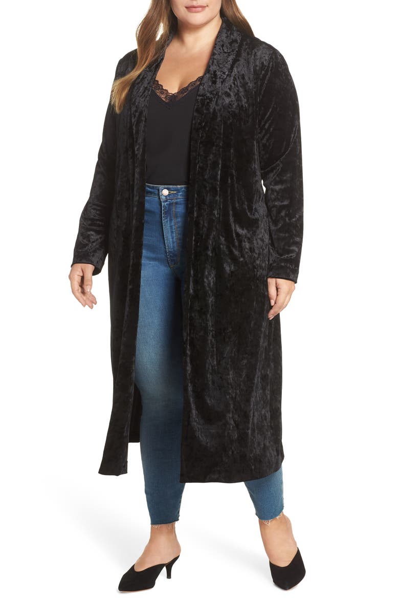 La Roux Belted Duster, Alternate, color, BLACK VELVET