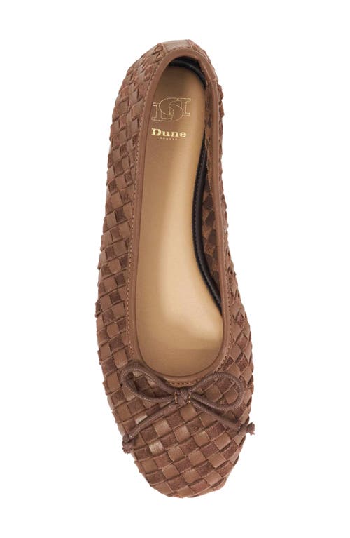 Dune London Heat Leather Ballet Flat In Brown