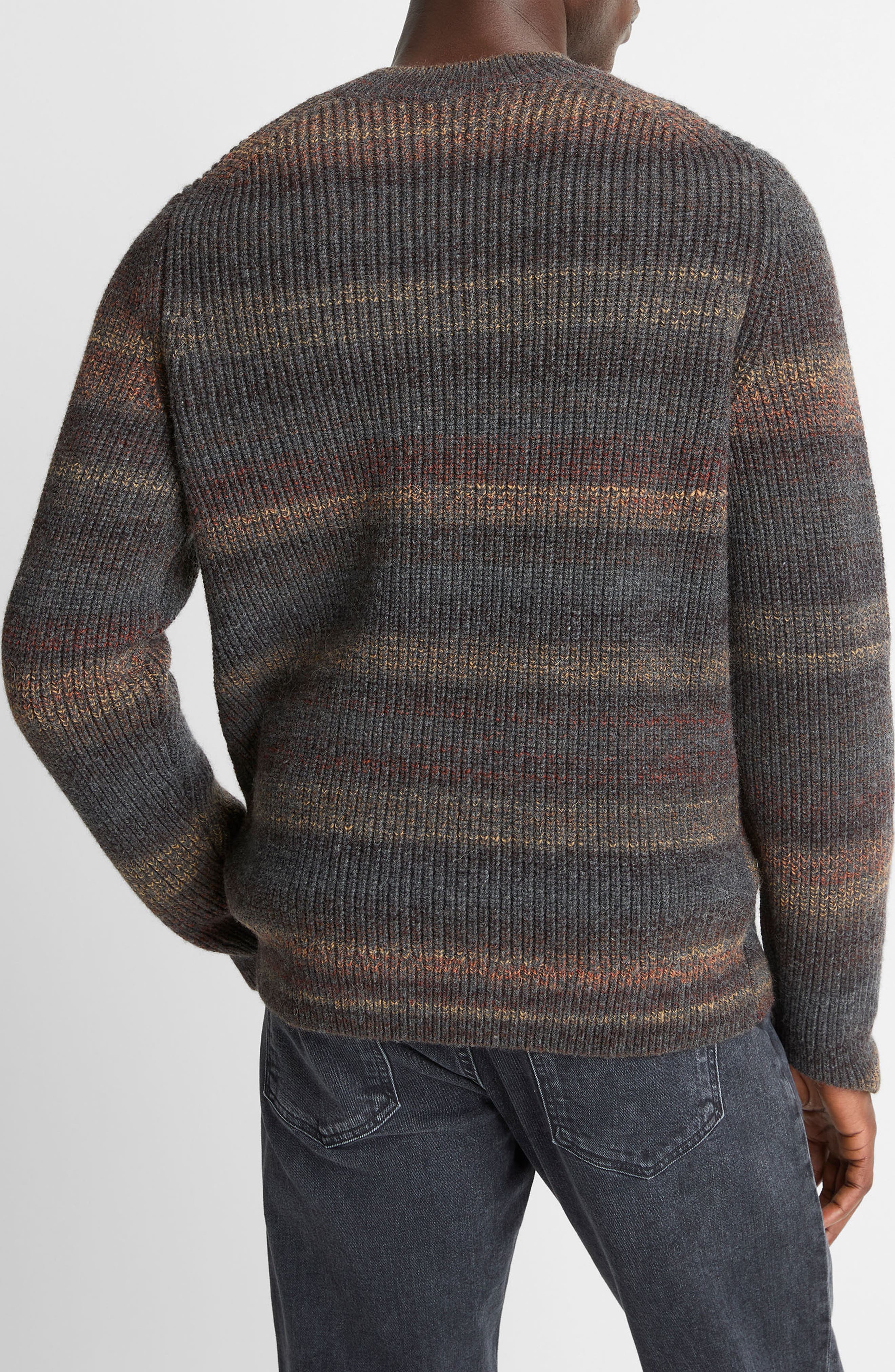 Stripe Space Dye Wool Blend Crewneck Sweater - image 2