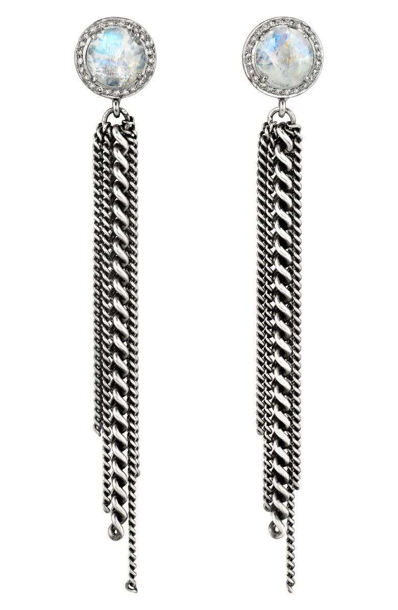 Sheryl Lowe Moonstone Fringe Earrings, Main, color,