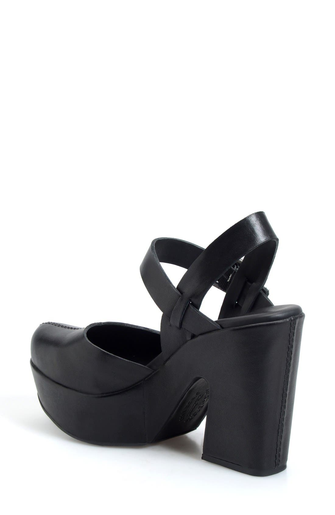 'Lanei' Sandal, Alternate, color, BLACK LEATHER