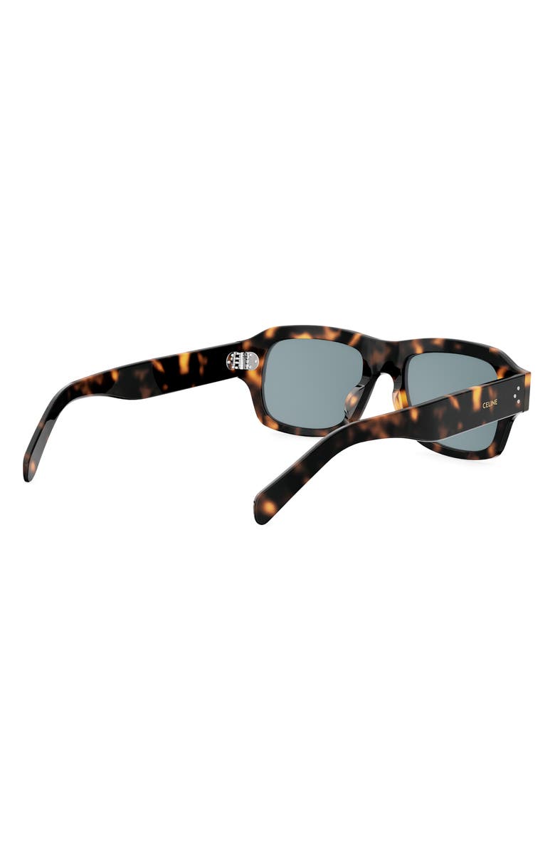 CELINE 3 Dots 53mm Rectangular Sunglasses, Alternate, color, Dark Havana / Blue