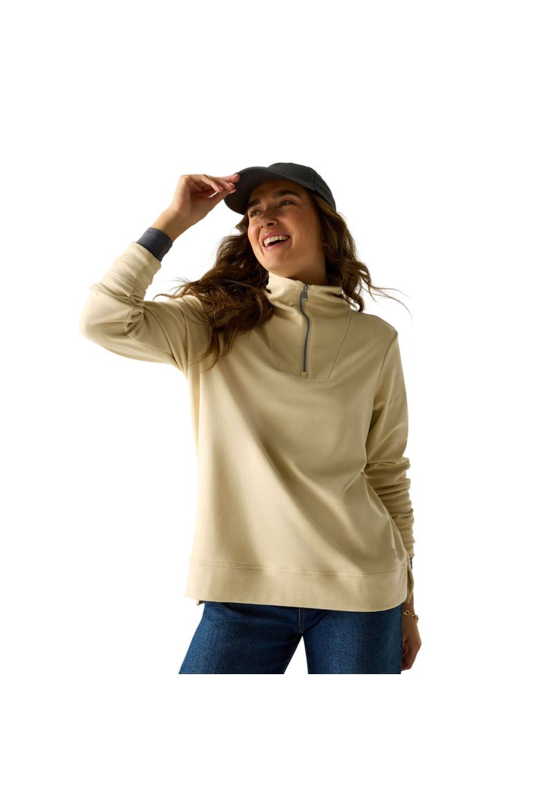 Demmi Quarter Zip Fleece Top, Alternate, color, Light Vanilla
