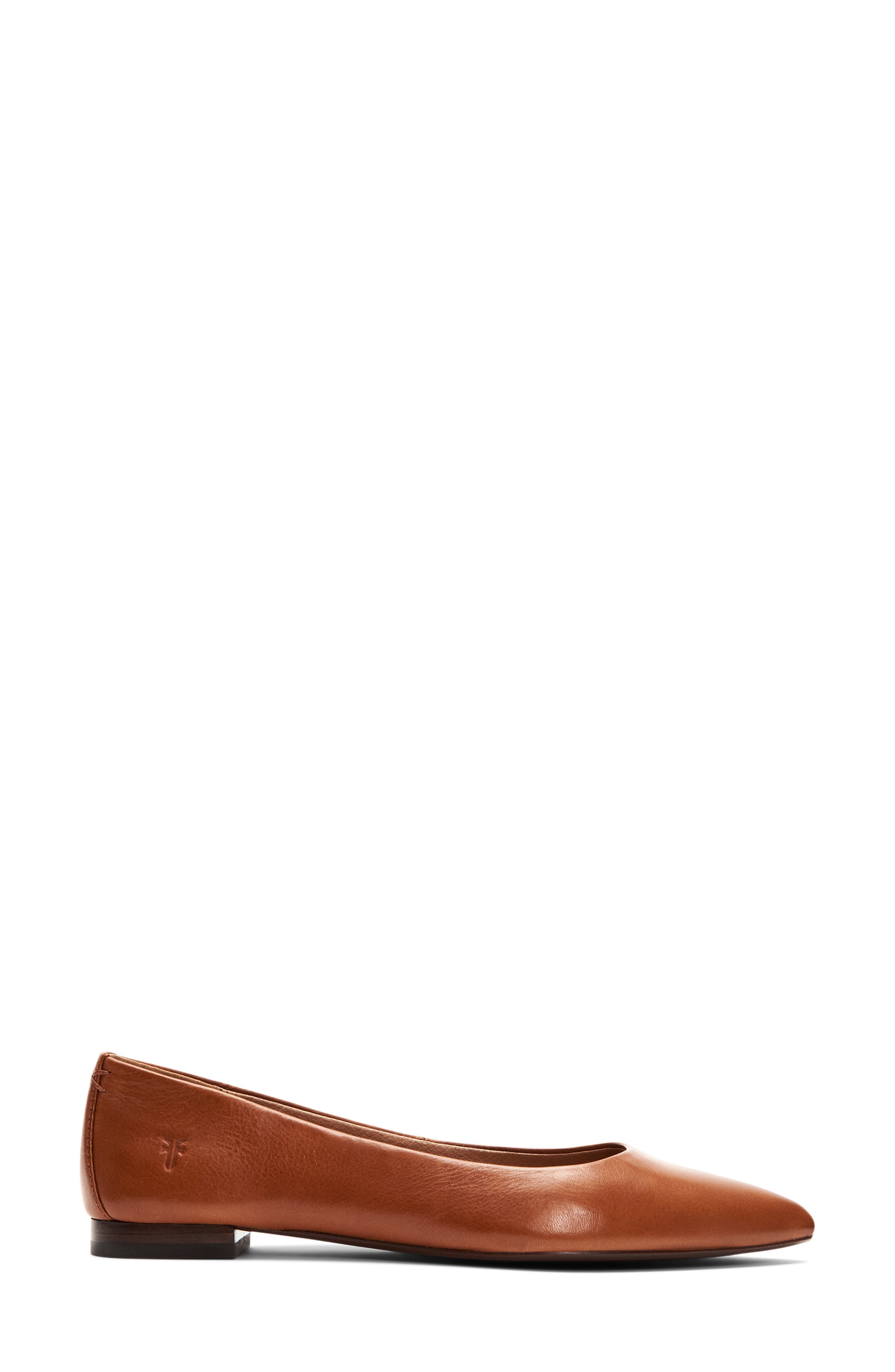 Sienna Pointy Toe Ballet Flat, Alternate, color, SADDLE POLISHED SOFT