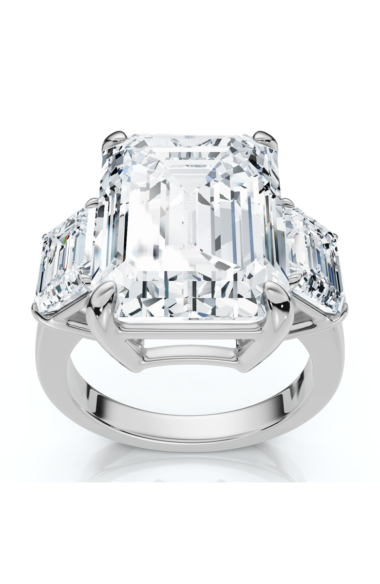 Bliss Diamond Certified 12Ct Emerald Cut Diamond Engagement Ring 14k Gold/Platinum Lab Grown, Main, color, 14K White Gold