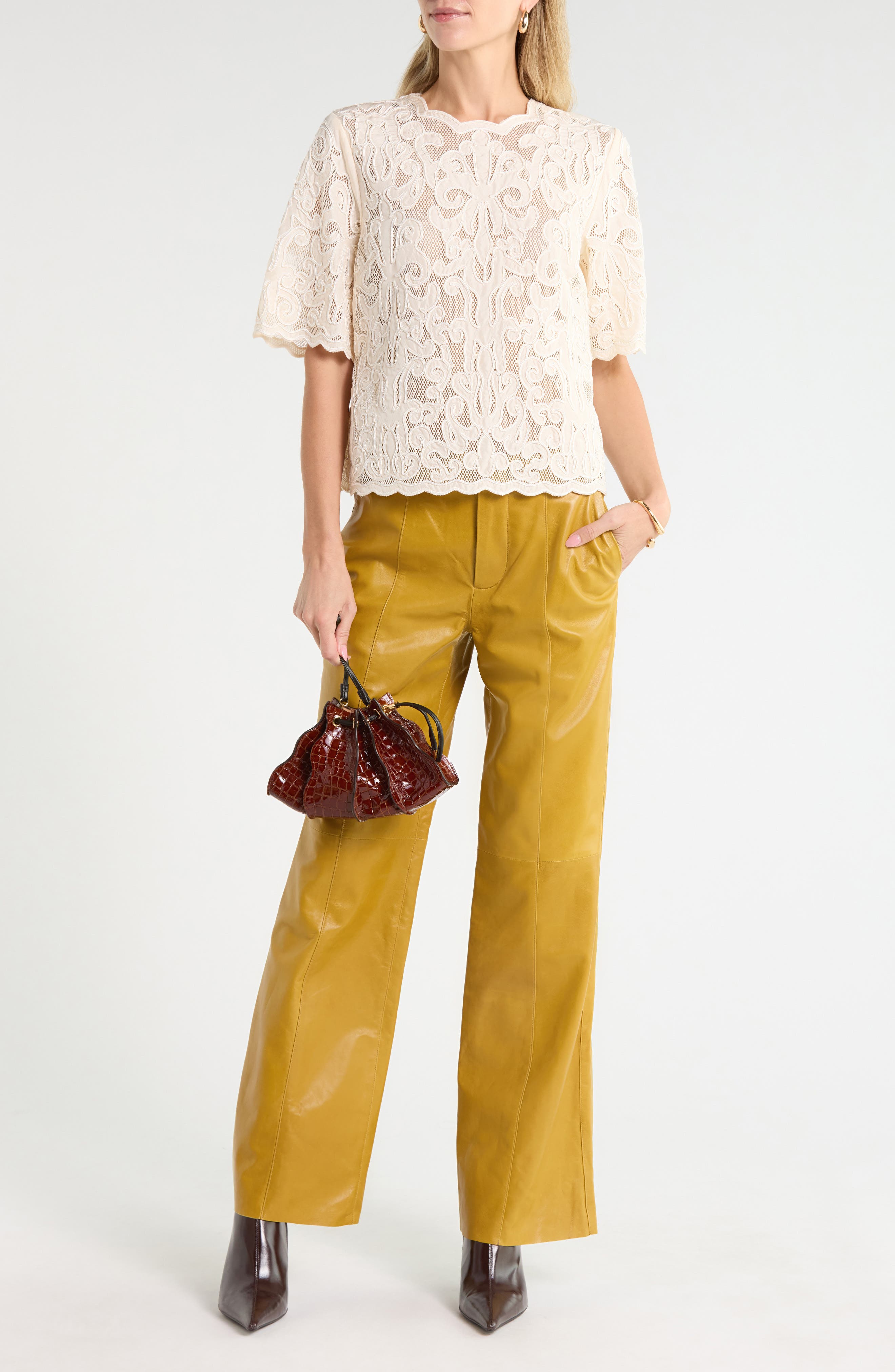 Tasia Appliqué Silk Top