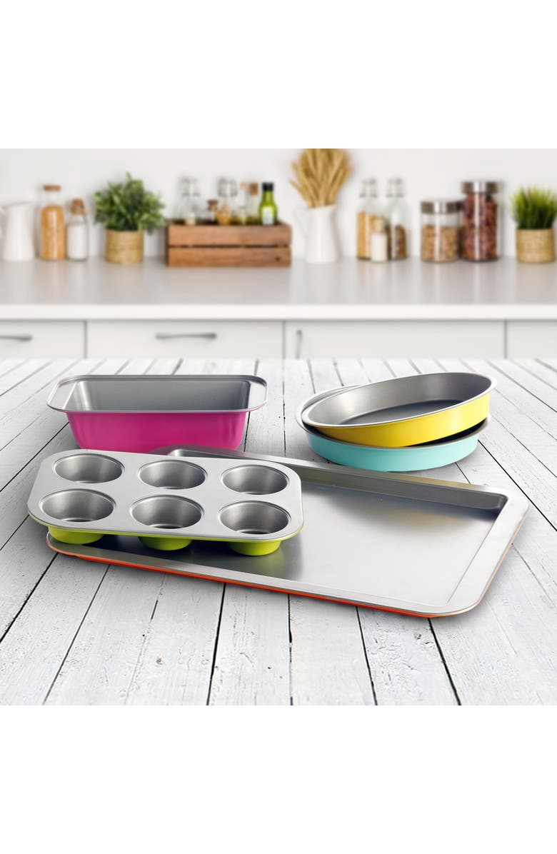 Gibson Color Splash Lyneham 5 pc Carbon Steel Bakeware Set, Alternate, color, Assorted