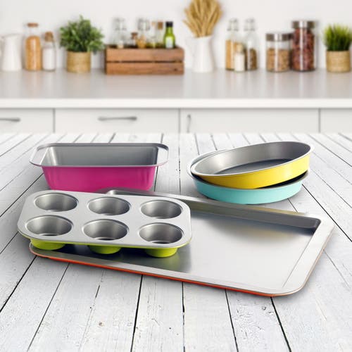 Gibson Home Color Splash Lyneham 5-pc. Carbon Steel Bakeware Set In Multi