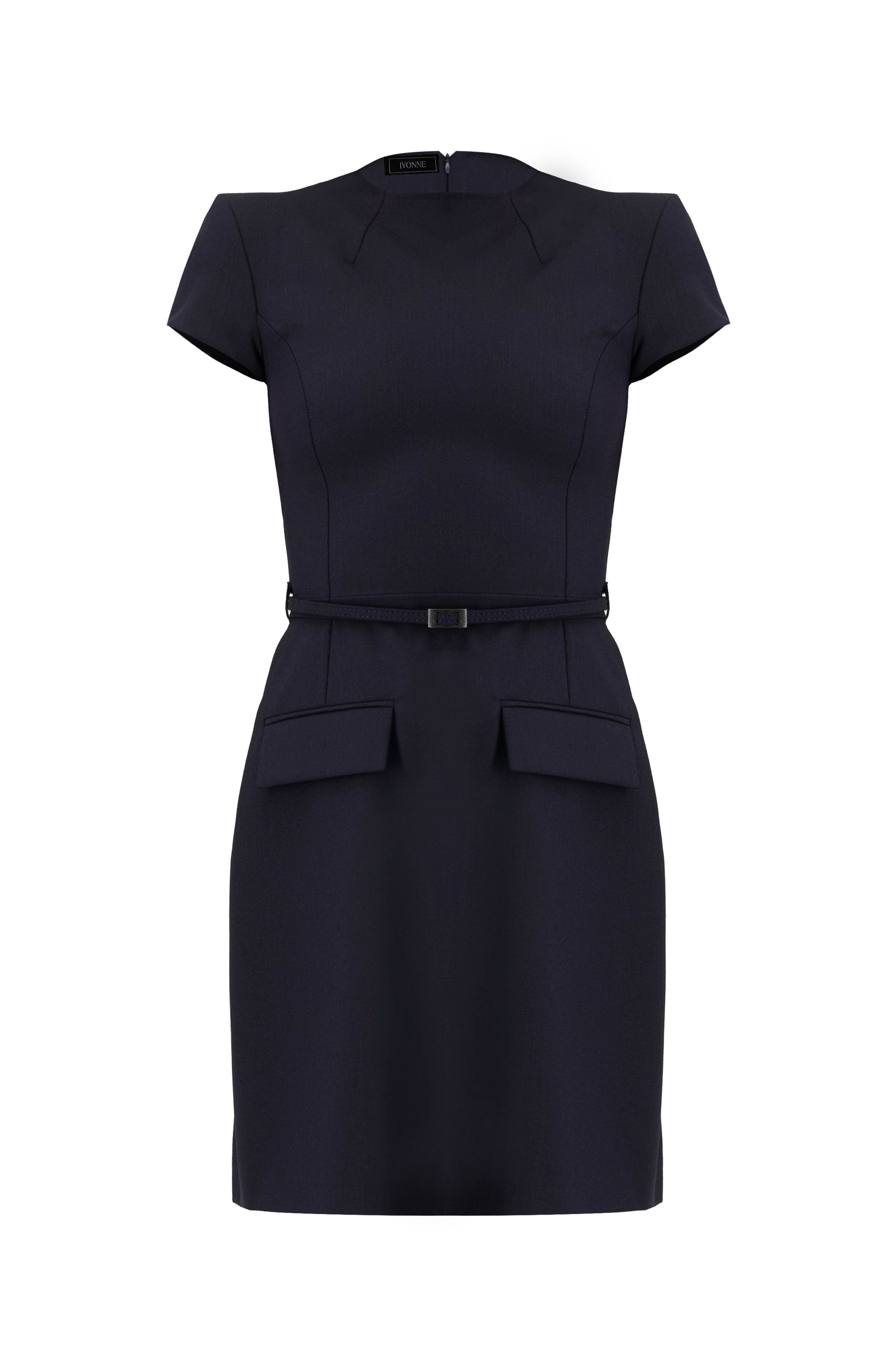 belted short dress with pockets White Belted Button Front Mini Dress - All Dresses