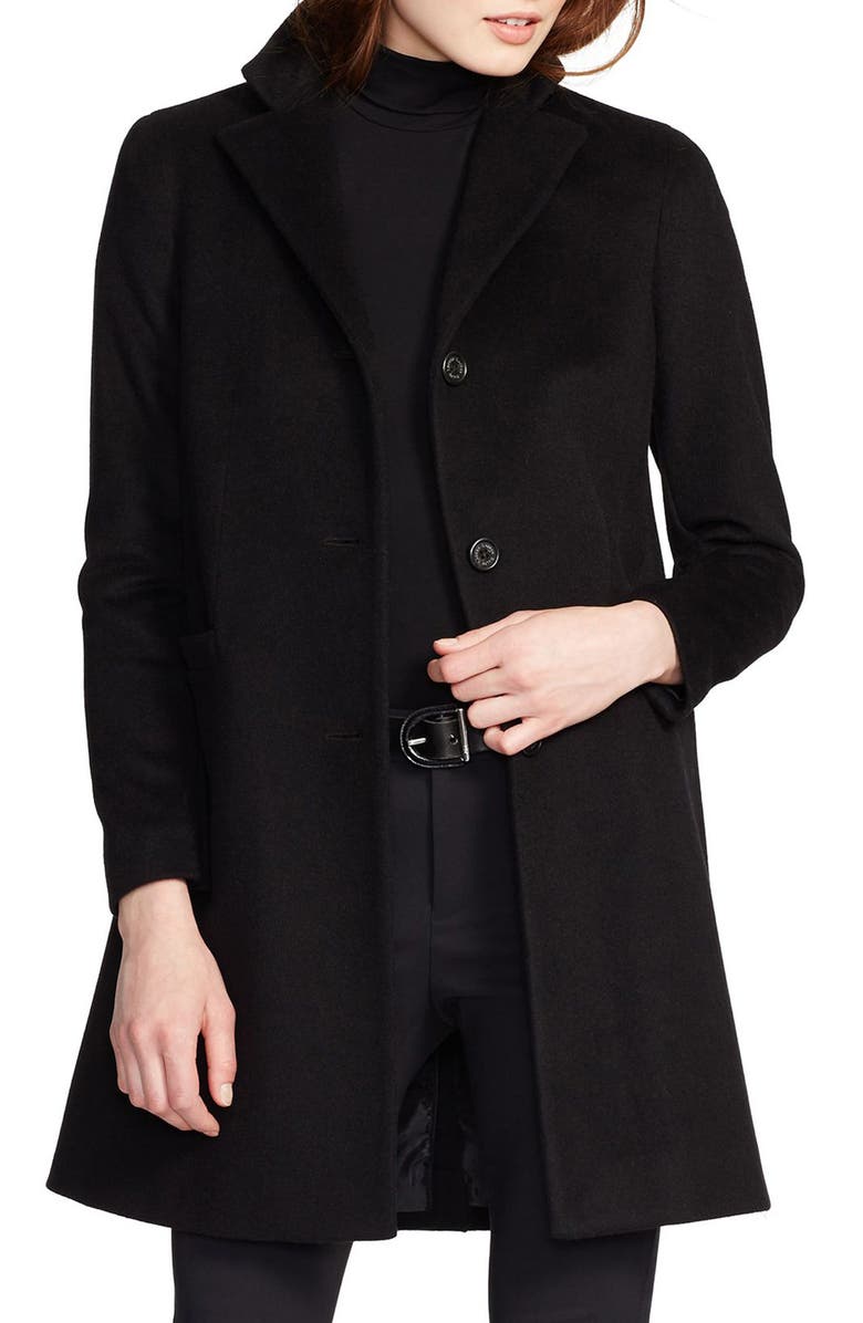 Lauren Ralph Lauren Wool Blend Reefer Coat, Main, color,
