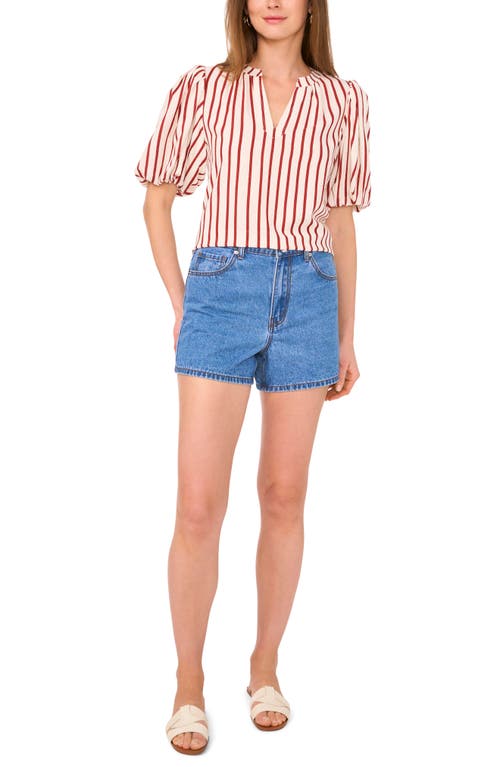 VINCE CAMUTO VINCE CAMUTO STRIPE PUFF SLEEVE TOP