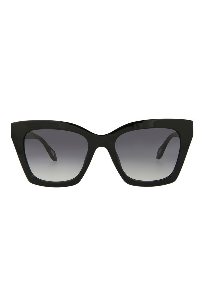 52mm Cat Eye Sunglasses, Main, color, BLACK BLACK SMOKE