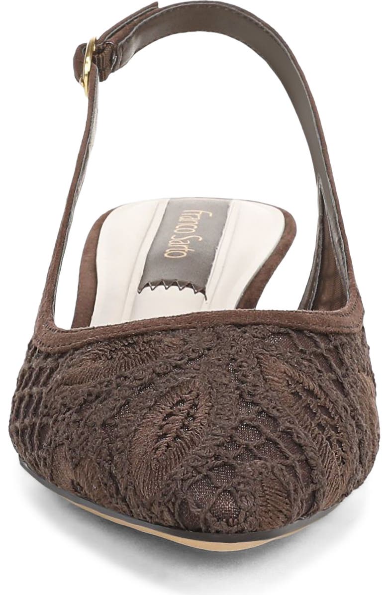 Franco Sarto Pura Slingback Pointed Toe Kitten Heel Pump, Alternate, color, Brown