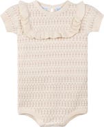 Feltman Brothers Floral Jacquard Pointelle Knit Cotton Bodysuit