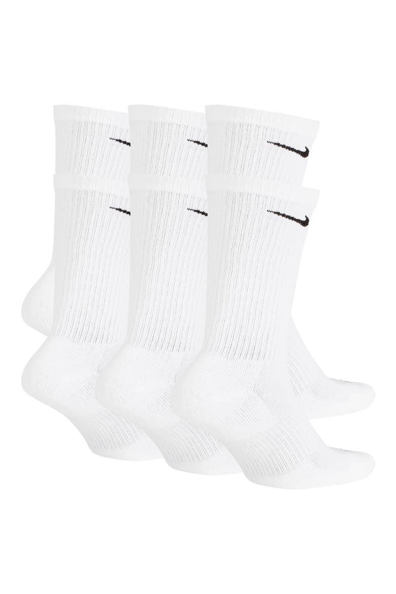 Assorted 6-Pack Everyday Plush Cushion Crew Training Socks, Alternate, color, WHITE/ BLACK