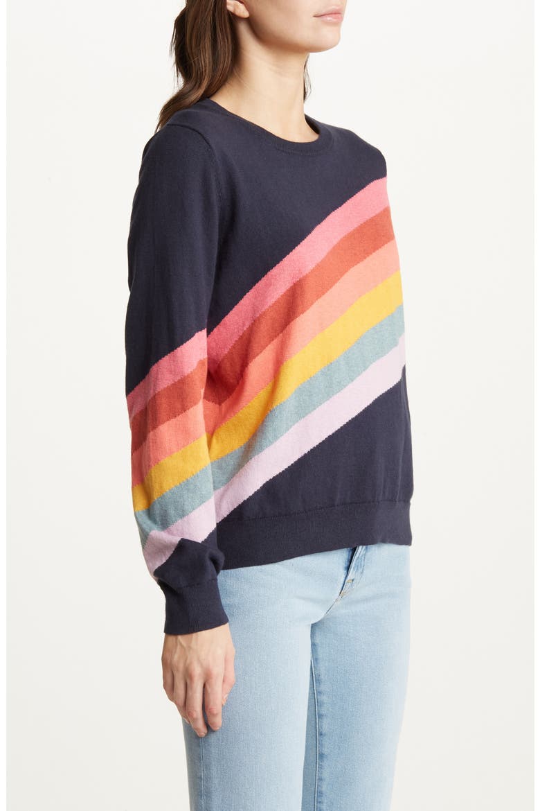 Sunset Icon Cotton Crewneck Sweater, Alternate, color, NAVY