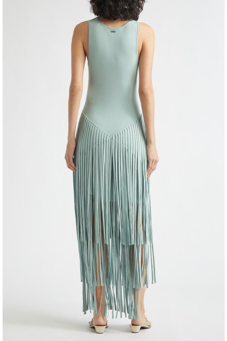 Jora Drop Waist Fringe Hem Maxi Dress, Alternate, color, SEABREEZE