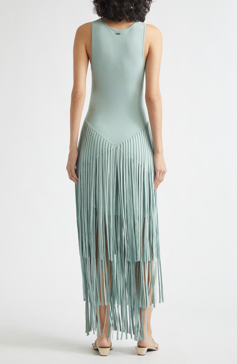 Toccin Jora Drop Waist Fringe Hem Maxi Dress, Alternate, color, Seabreeze