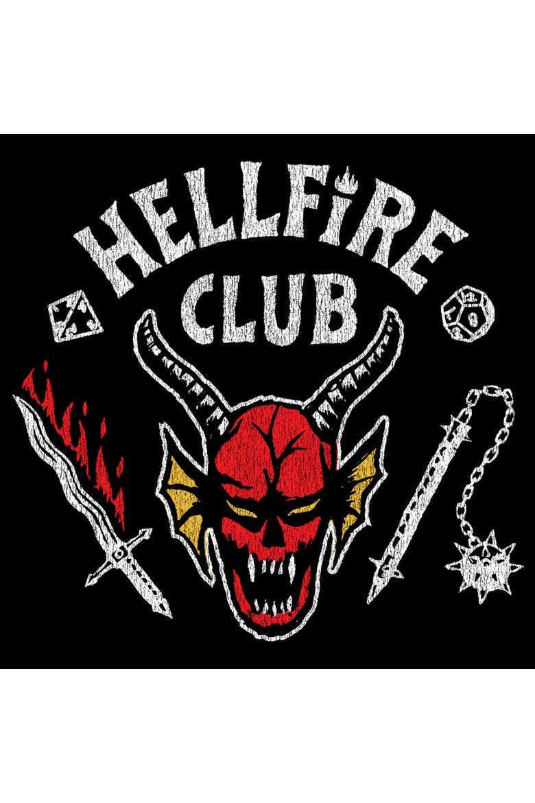 Netflix Men's Stranger Things Hellfire Club Costume Graphic T-Shirt, Alternate, color, Black