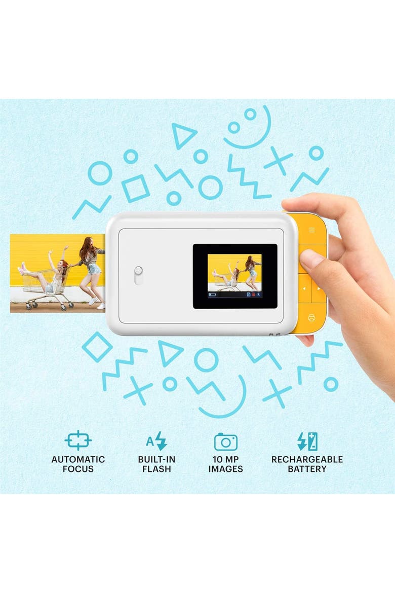 Smile Digital Instant Print Camera - Slide-Open 10MP Instant Camera 2x3, Alternate, color, Yellow