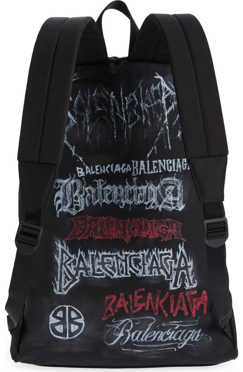 Balenciaga Explorer Metal Graffiti Canvas Backpack, Alternate, color,