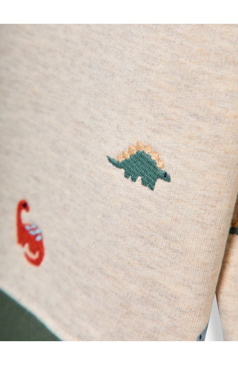 JOJO MAMAN BEBE Kids' Dinosaur Embroidered Cotton Sweatshirt, Alternate, color, Natural