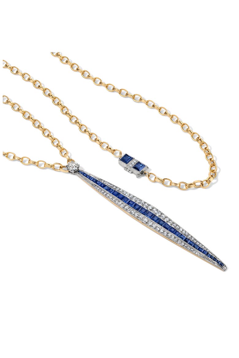 Sapphire & Diamond Sautoir Necklace, Alternate, color, GOLD