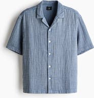 H&M Relaxed Fit Short-sleeved Muslin Shirt