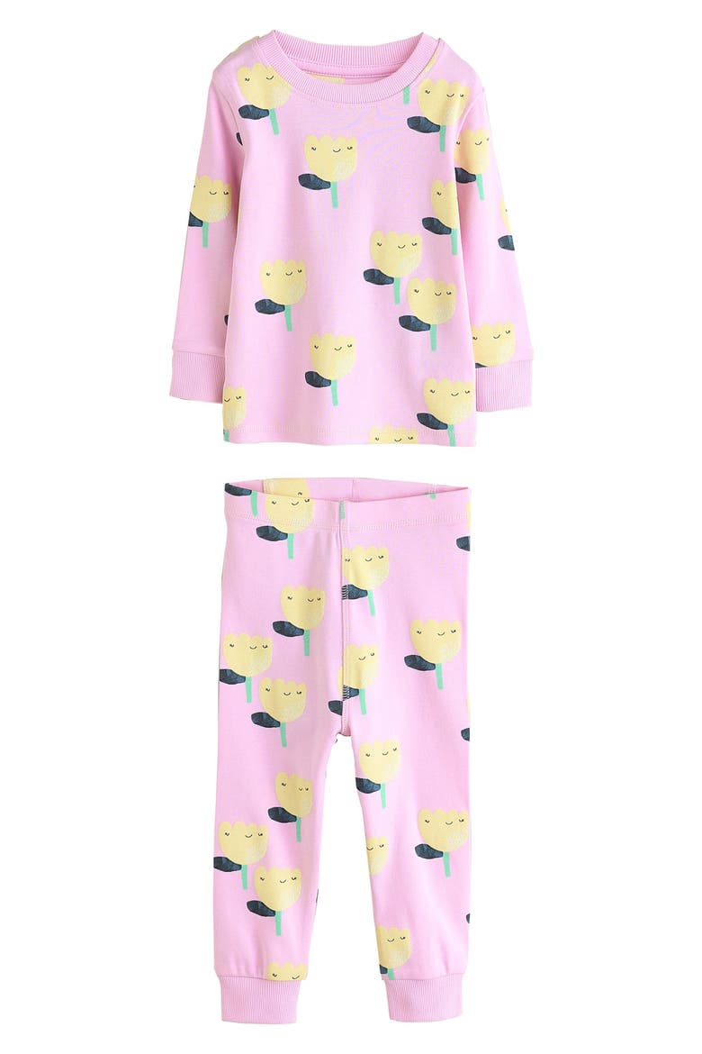 3-Pack Assorted Bunny Fitted Two-Piece Stretch Cotton Pajamas, Alternate, color, ORANGE